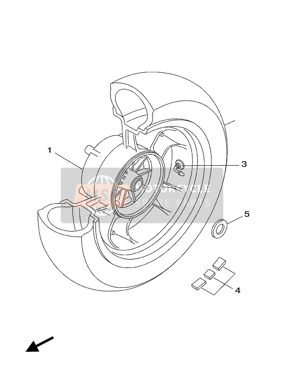 Yamaha VP300 VERSITY 2004 Rear Wheel for a 2004 Yamaha VP300 VERSITY